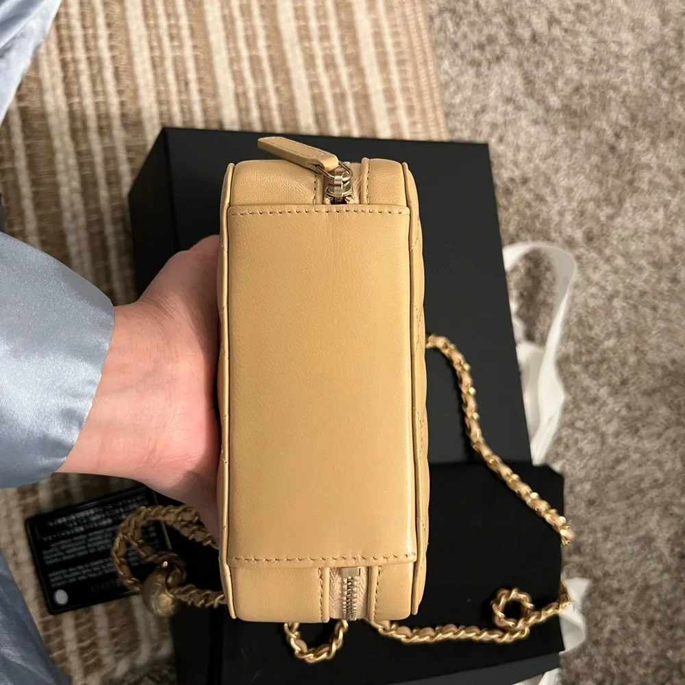CHANEL Quilted Lambskin Camera Vanity CC Pearl Crush Crossbody Bag